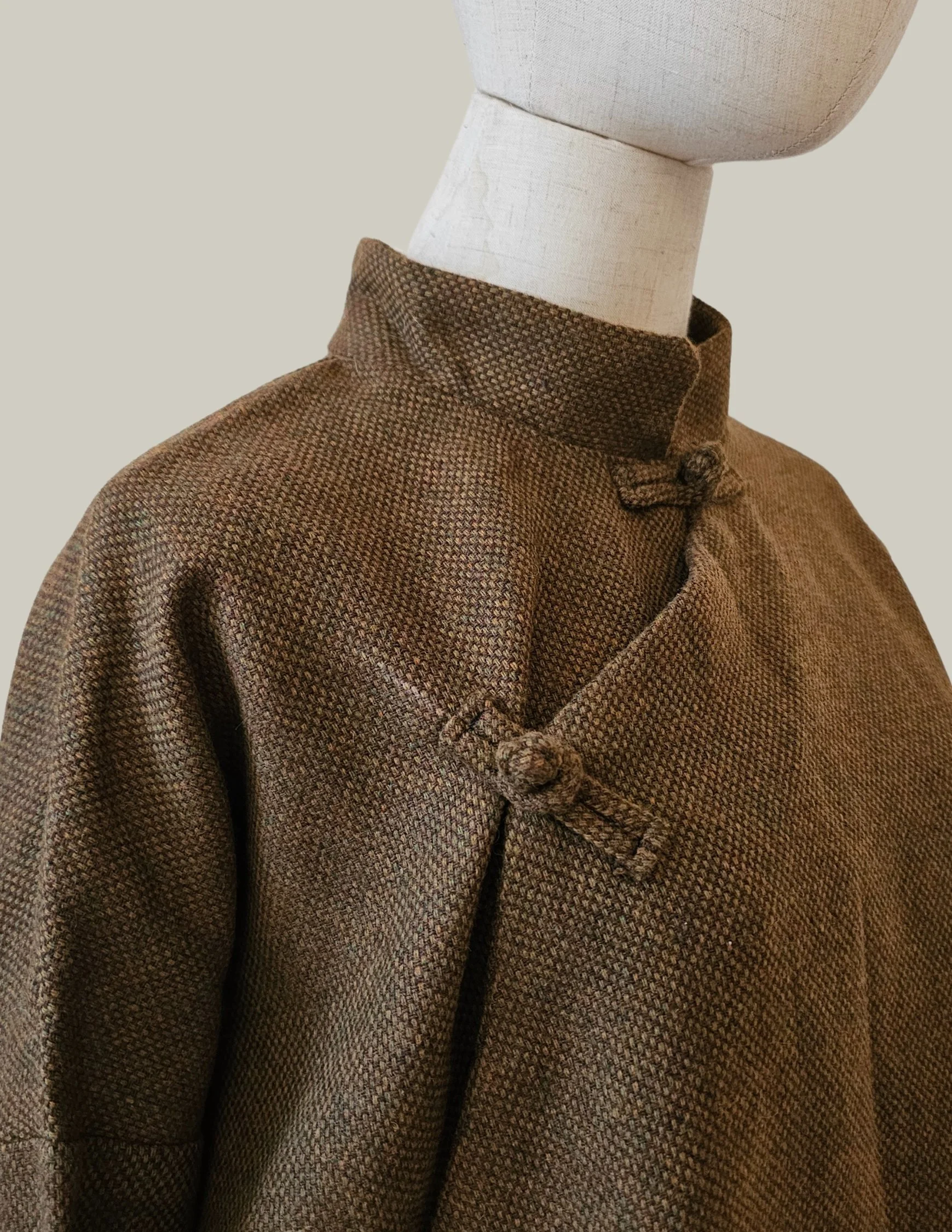 Tibetan Brown Yak Wool Over-Shirt – Unisex Traditional Design